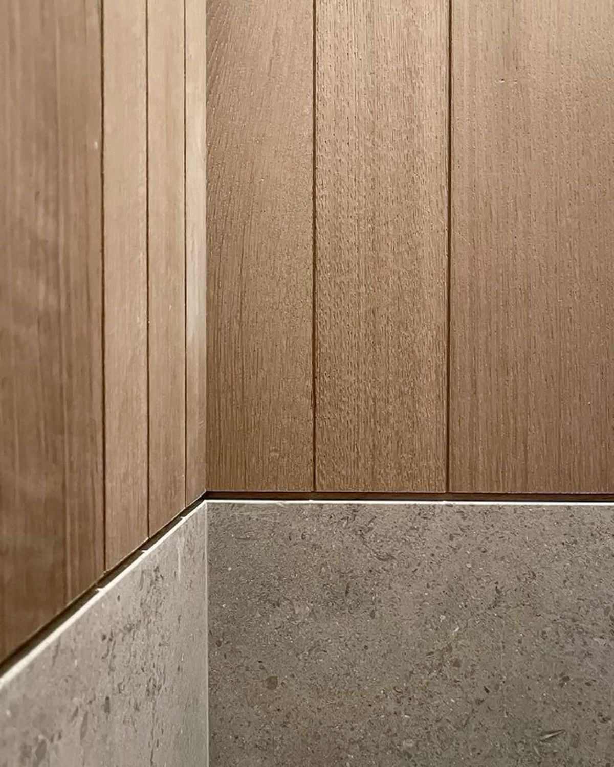 Plywood wall panels with stone base